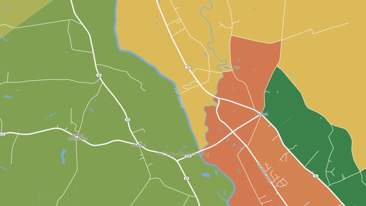 Falkland, NC Map of Robbery Rates