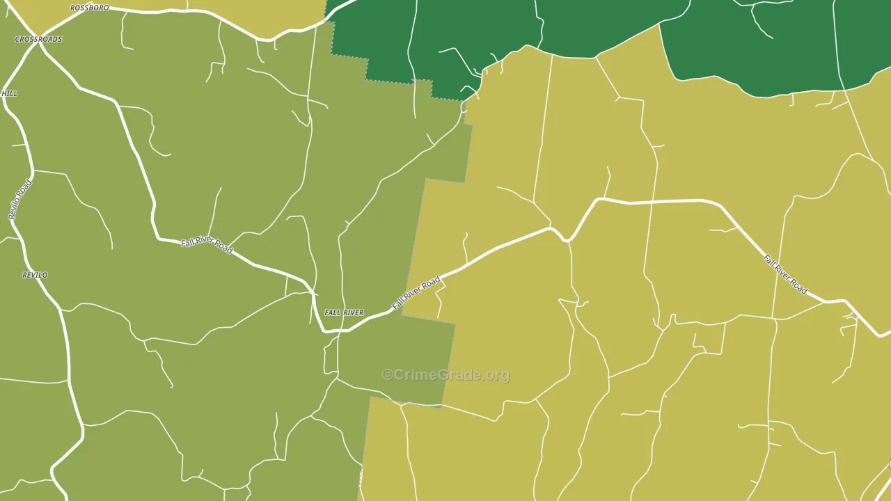 Fallriver, TN Map of Robbery Rates