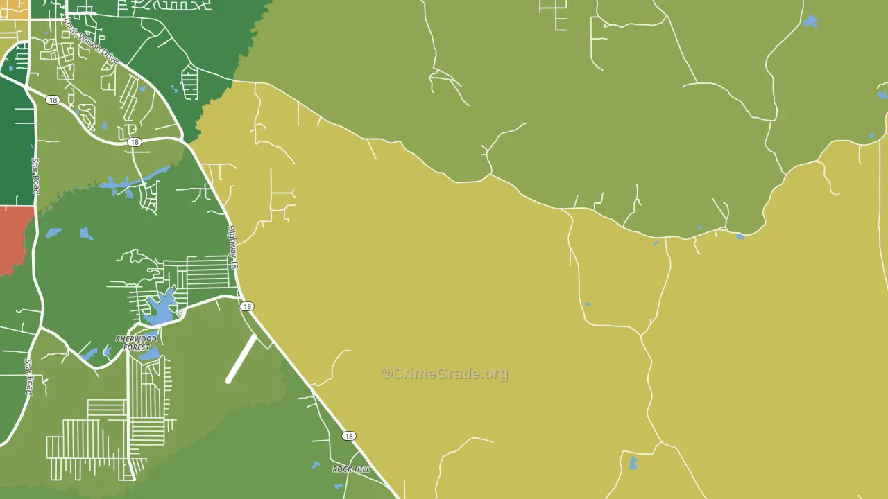 Fannin, MS Map of Robbery Rates