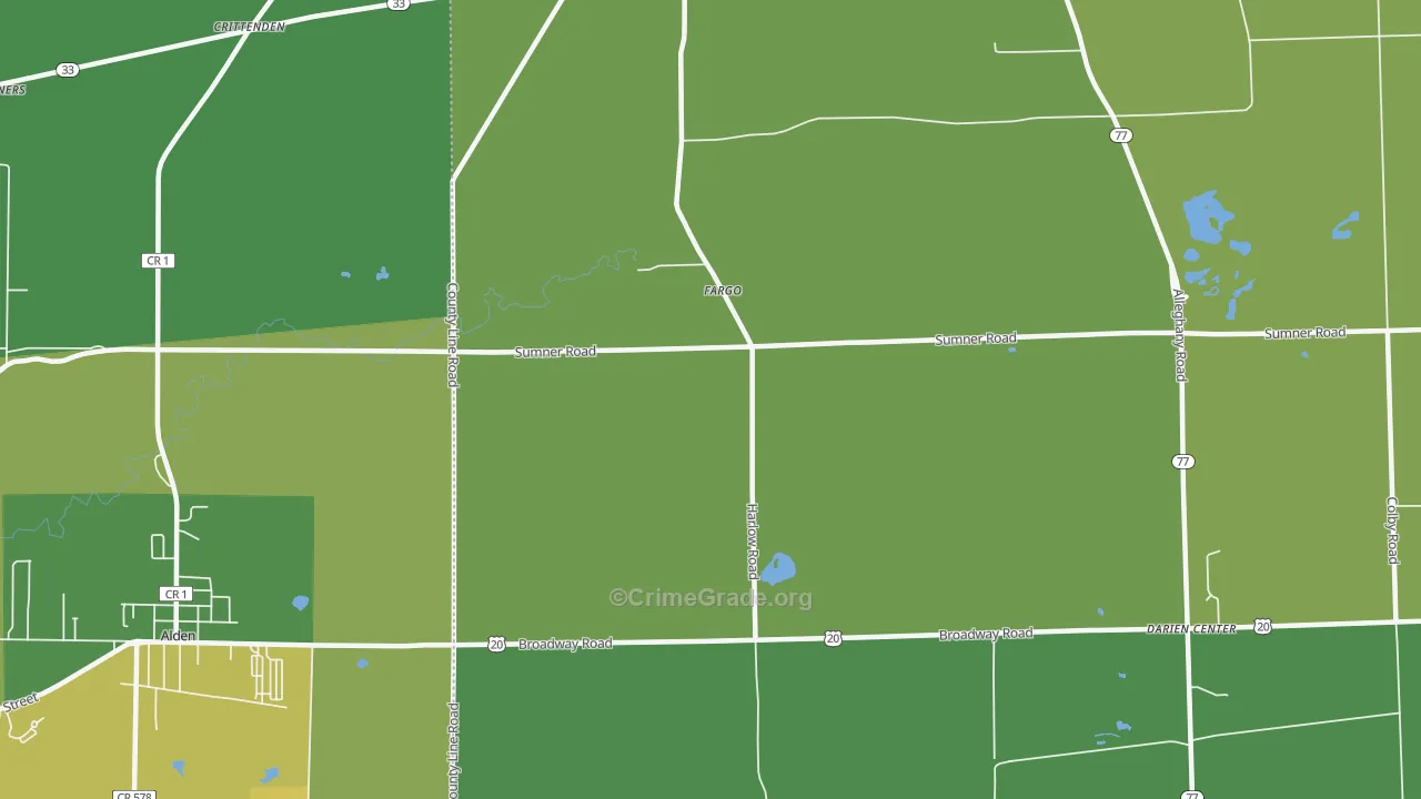 Fargo, NY Map of Robbery Rates
