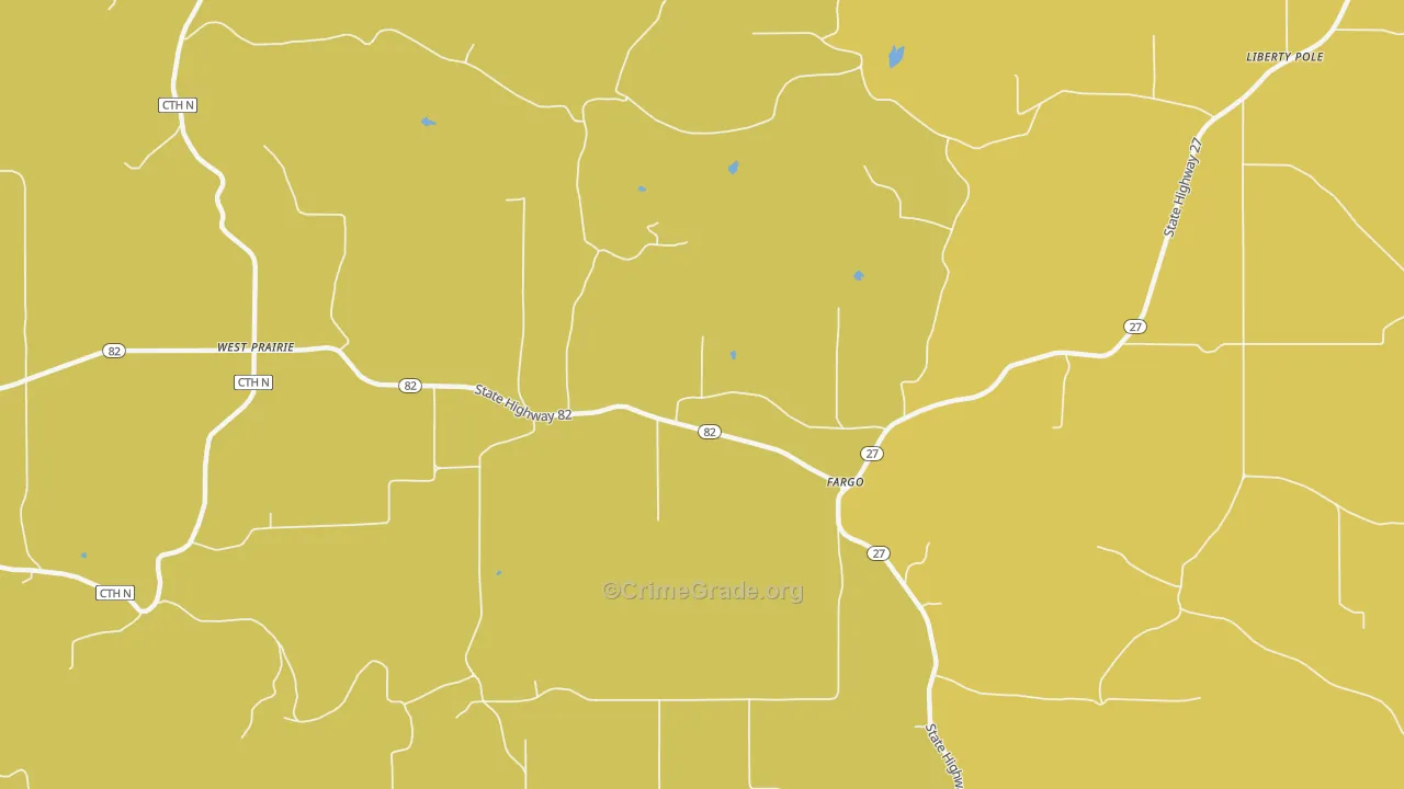 Fargo, WI Map of Robbery Rates