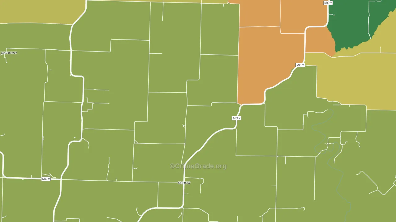 Farmer, MO Map of Robbery Rates
