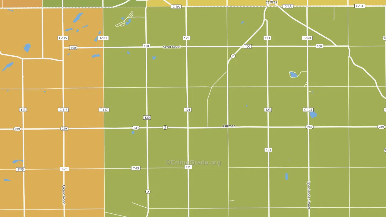Farmer, OH Map of Robbery Rates
