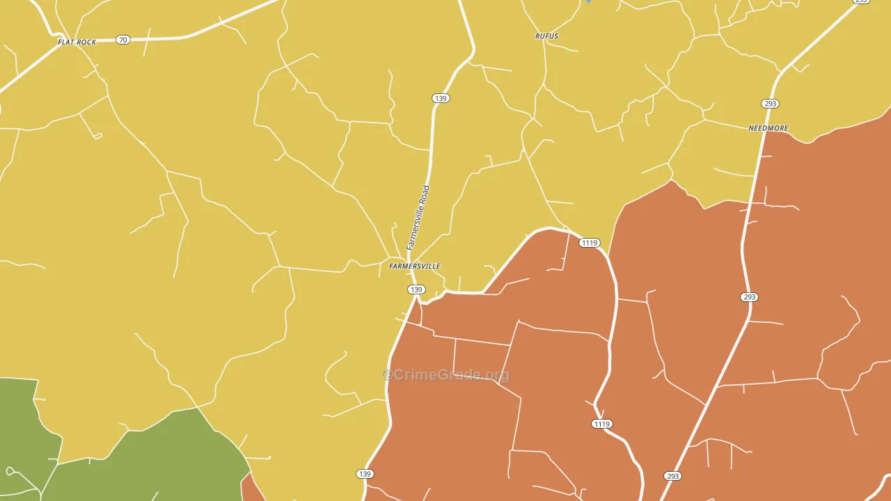 Farmersville, KY Map of Robbery Rates