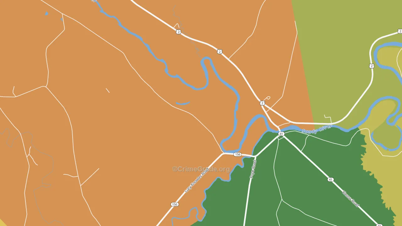 Farmington Falls, ME Map of Robbery Rates