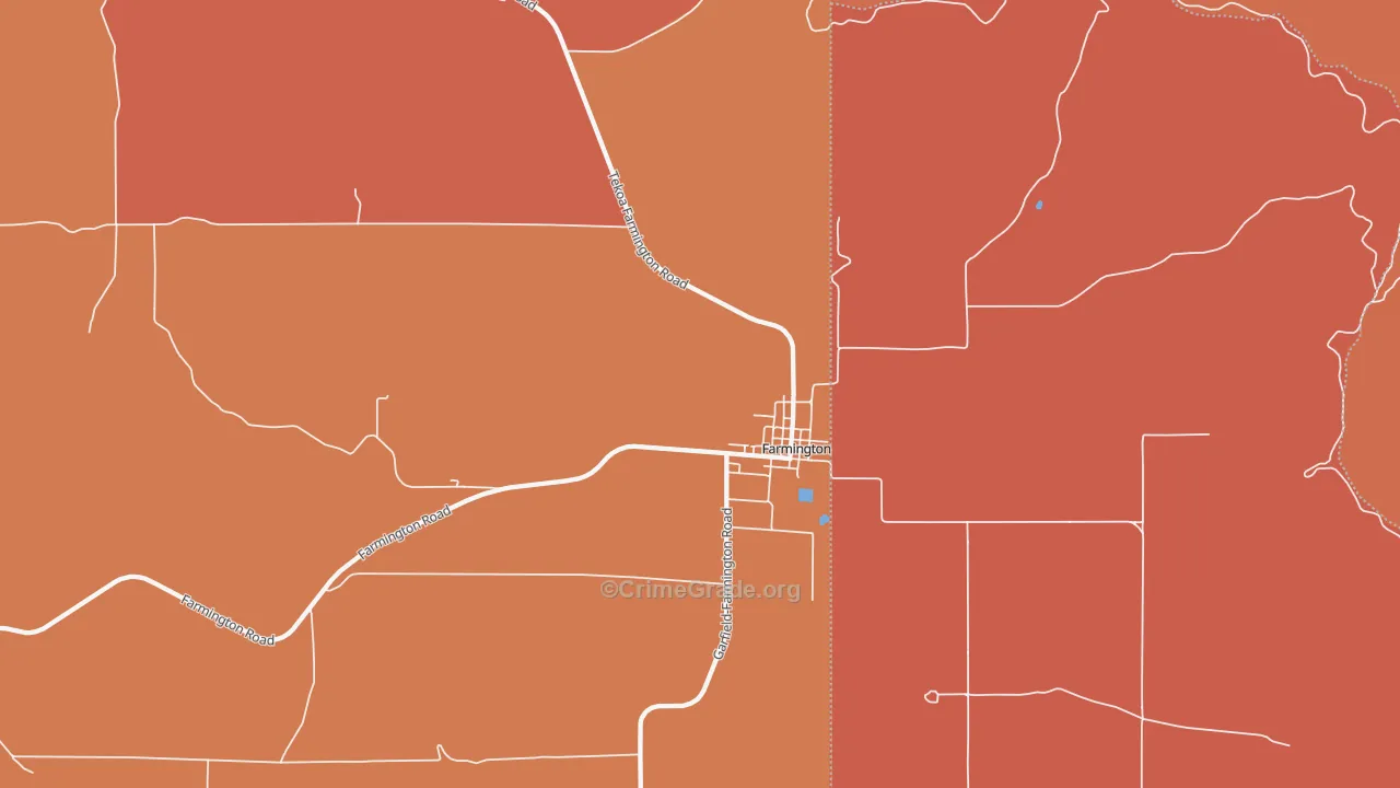 Farmington, WA Map of Robbery Rates
