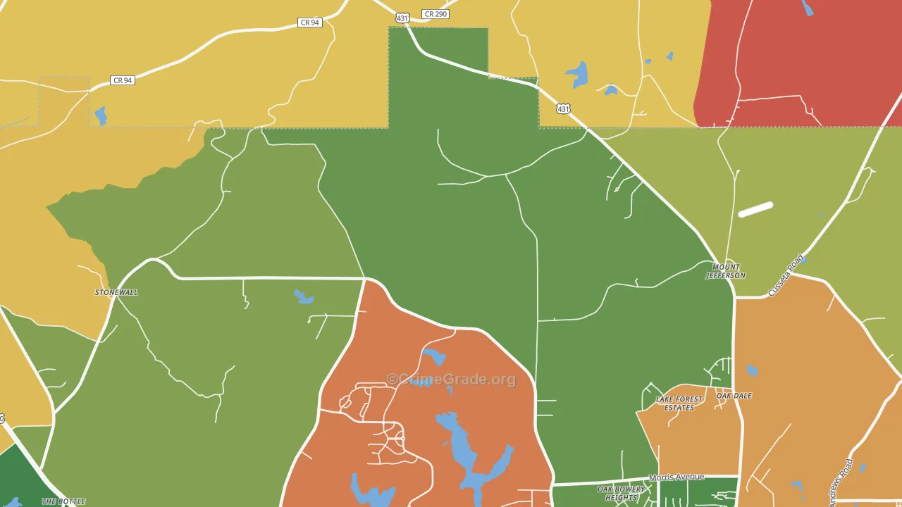 Farmville, AL Map of Robbery Rates