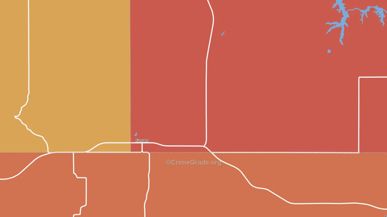 Farnam, NE Map of Robbery Rates
