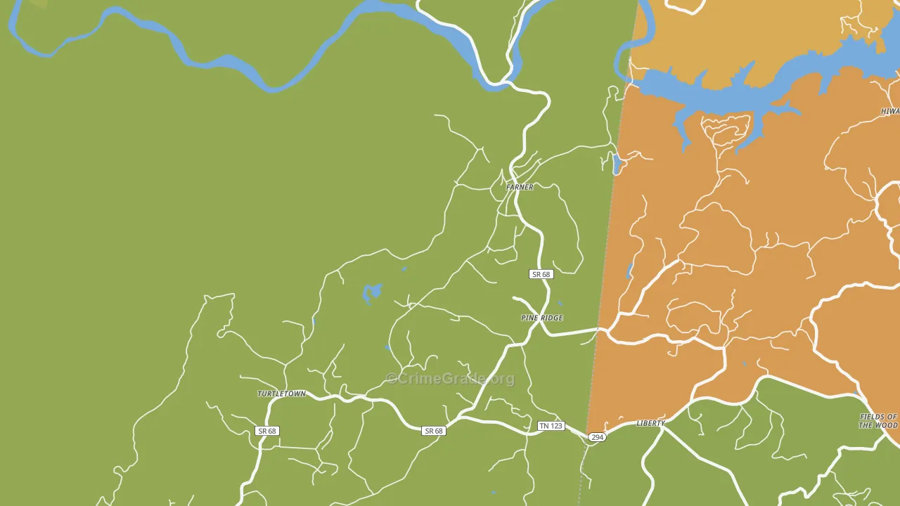 Farner, TN Map of Robbery Rates