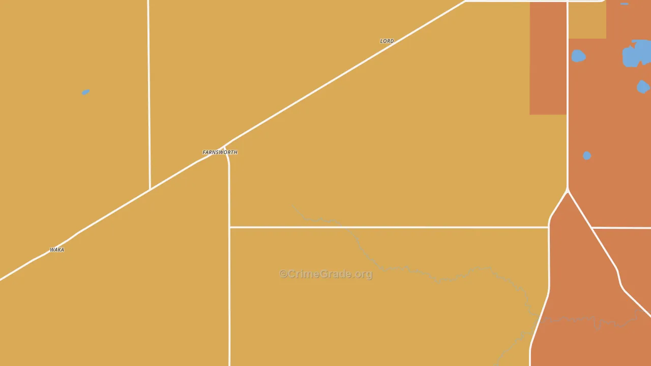 Farnsworth, TX Map of Robbery Rates