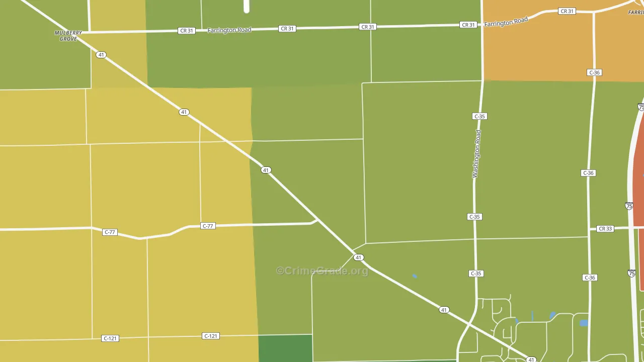 Farrington, OH Map of Robbery Rates