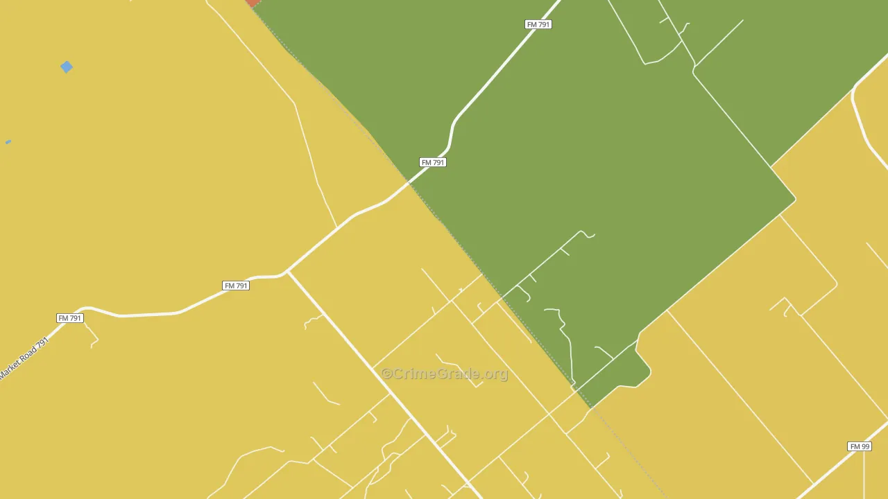 Fashing, TX Map of Robbery Rates