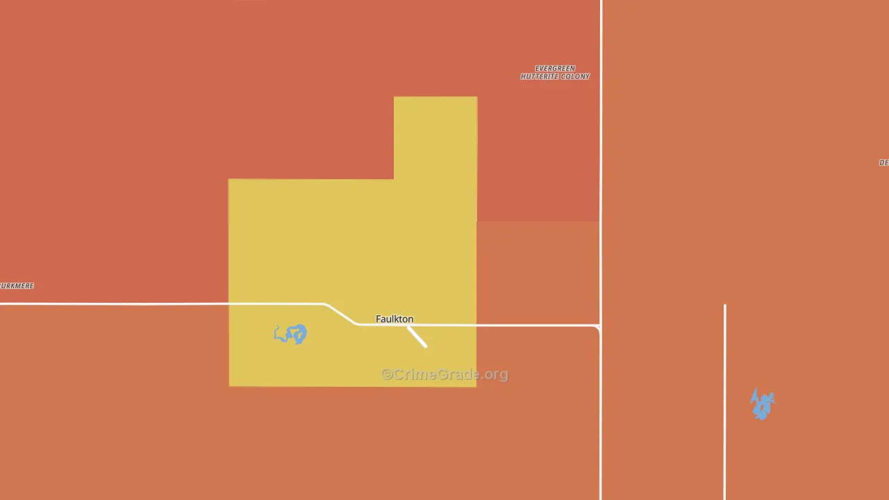 Faulk County, SD Map of Robbery Rates