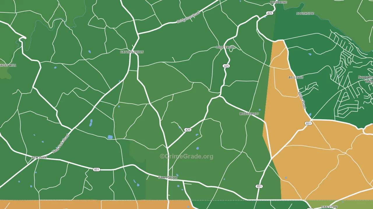 Fawn Grove, PA Map of Robbery Rates