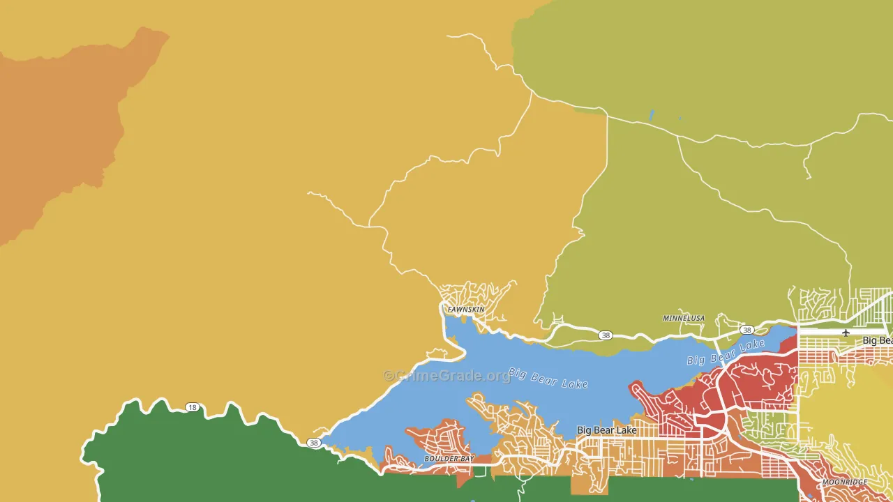 Fawnskin, CA Map of Robbery Rates
