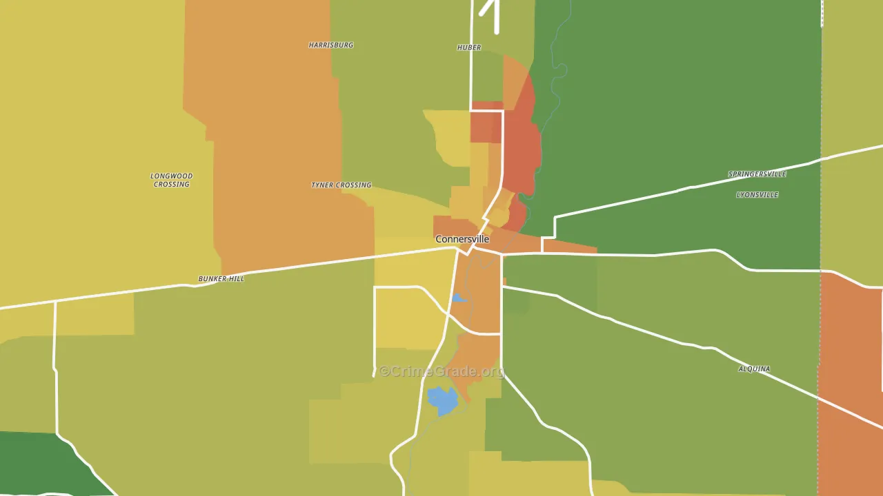 Fayette County, IN Map of Robbery Rates