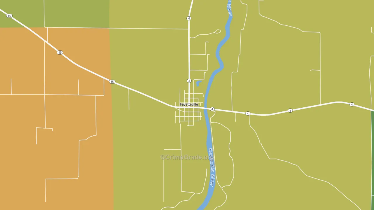 Fayetteville, IL Map of Robbery Rates