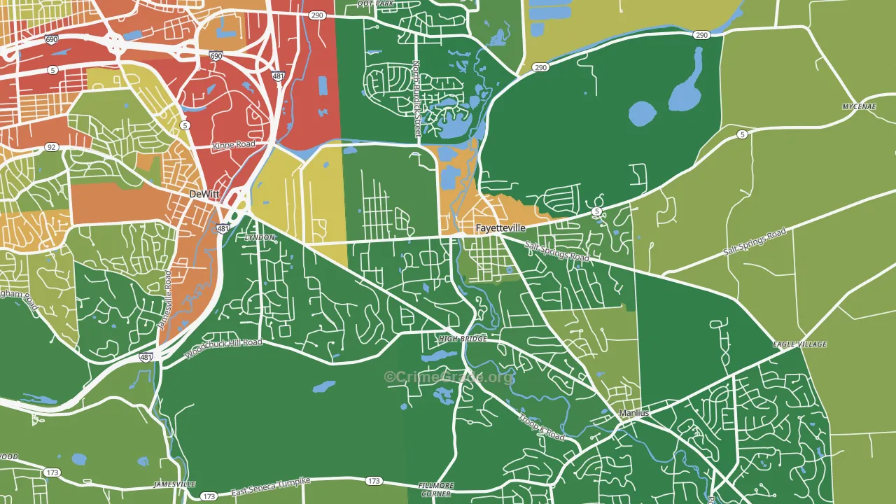 Fayetteville, NY Map of Robbery Rates