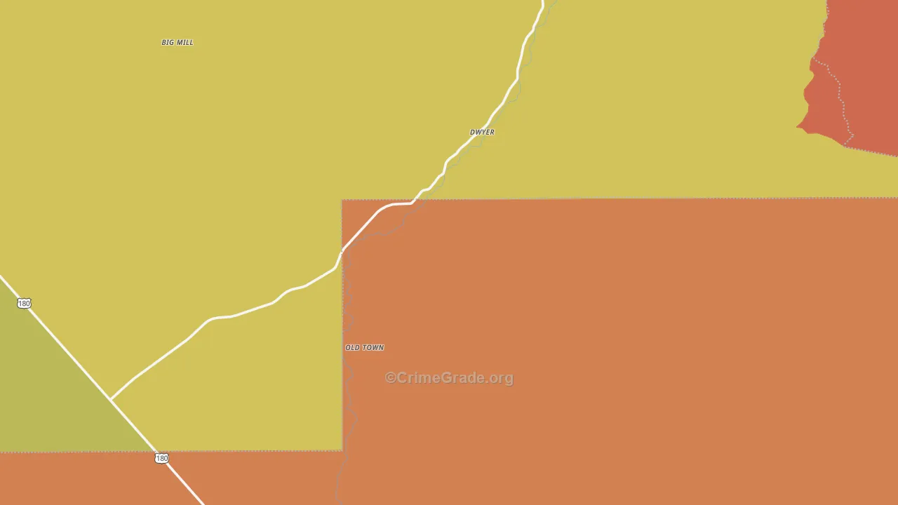 Faywood, NM Map of Robbery Rates