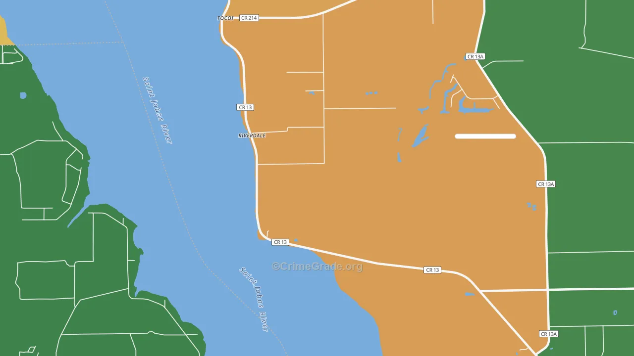 Federal Point, FL Map of Robbery Rates