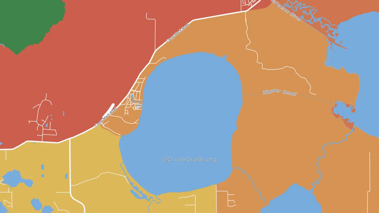 Fedhaven, FL Map of Robbery Rates