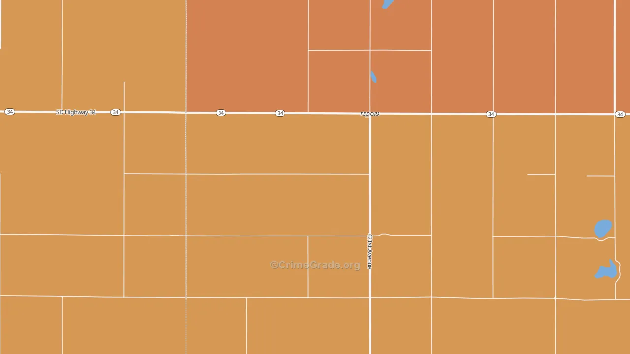 Fedora, SD Map of Robbery Rates