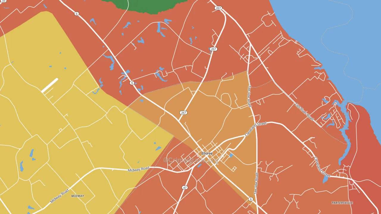 Felderville, SC Map of Robbery Rates