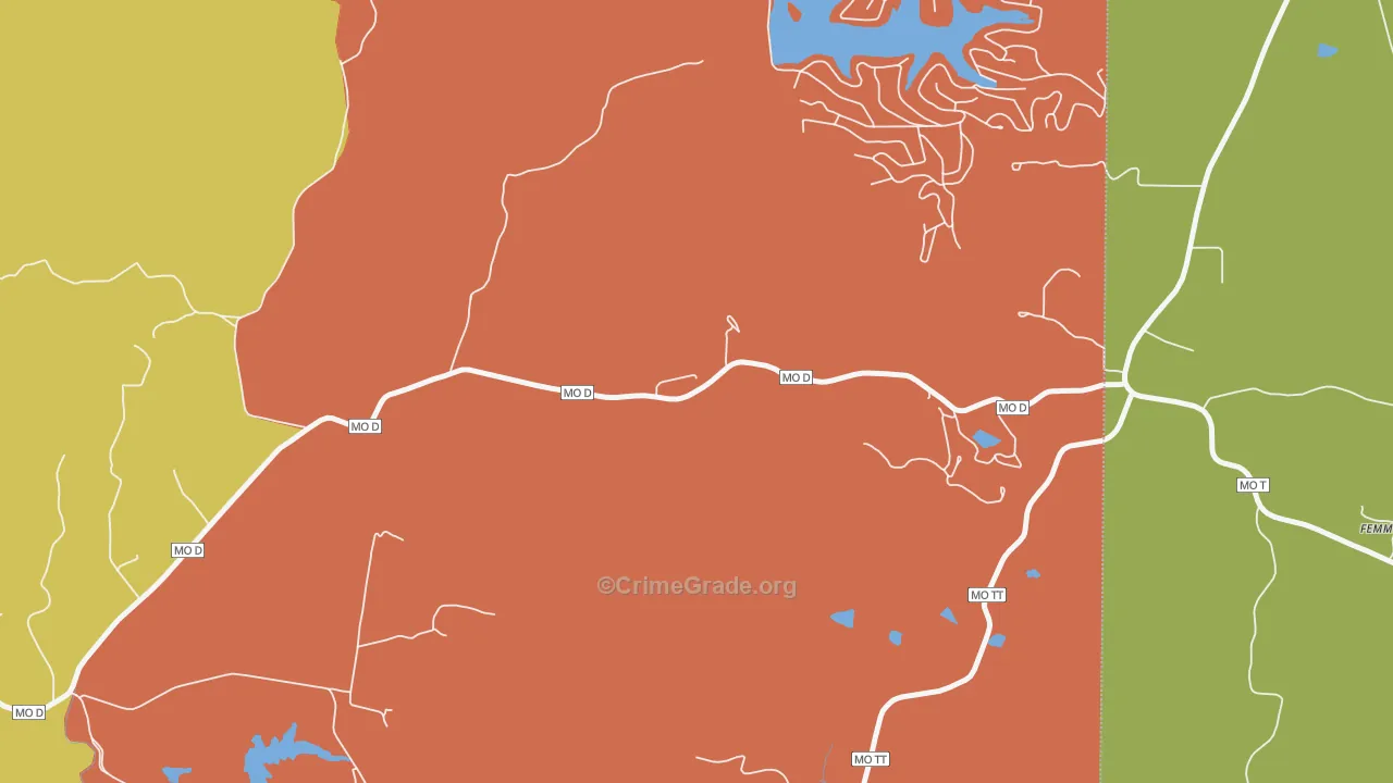Femme Osage, MO Map of Robbery Rates