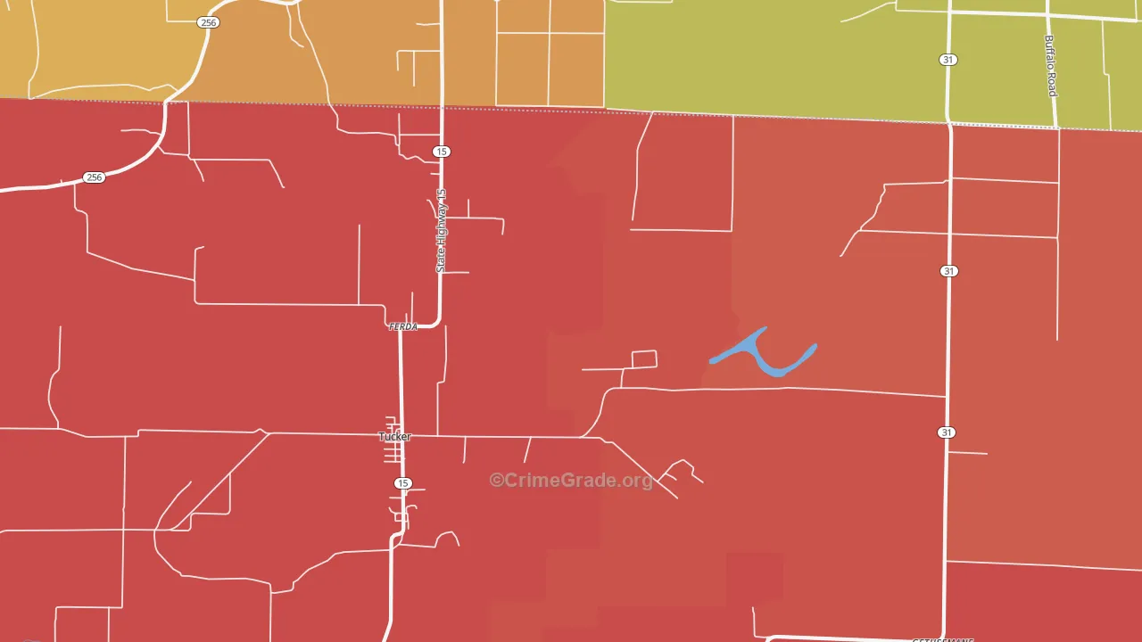 Ferda, AR Map of Robbery Rates