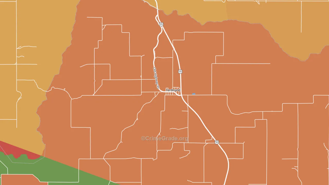 Ferdinand, ID Map of Robbery Rates