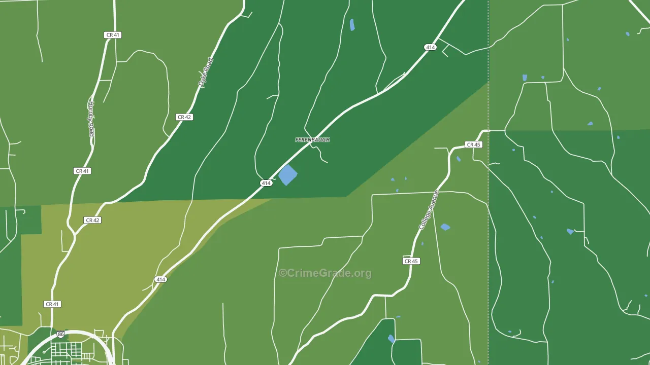 Ferenbaugh, NY Map of Robbery Rates