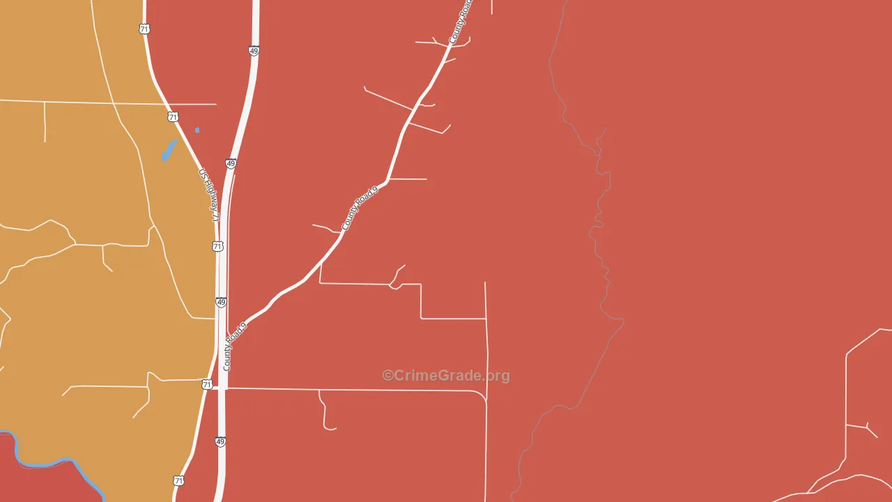 Ferguson Crossroads, AR Map of Robbery Rates