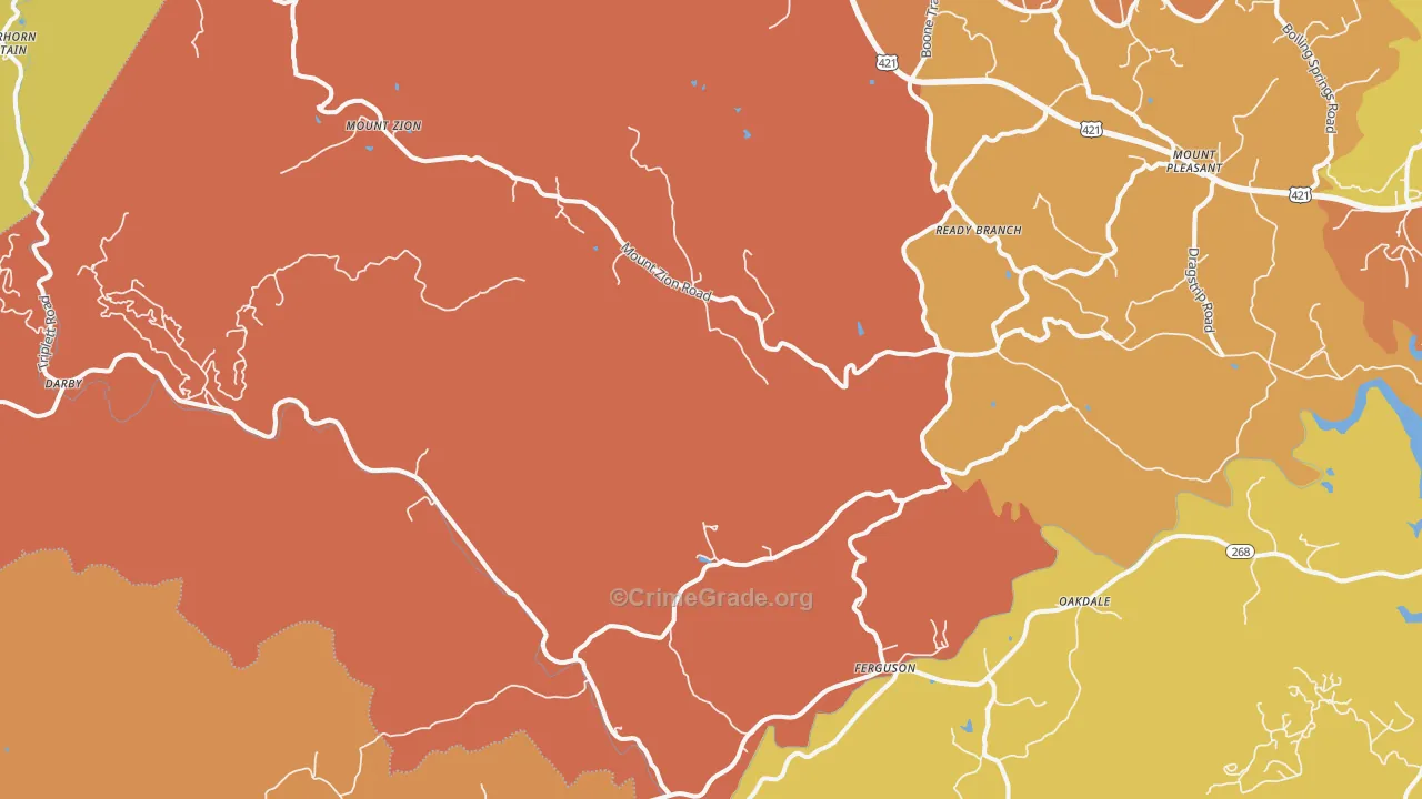 Ferguson, NC Map of Robbery Rates