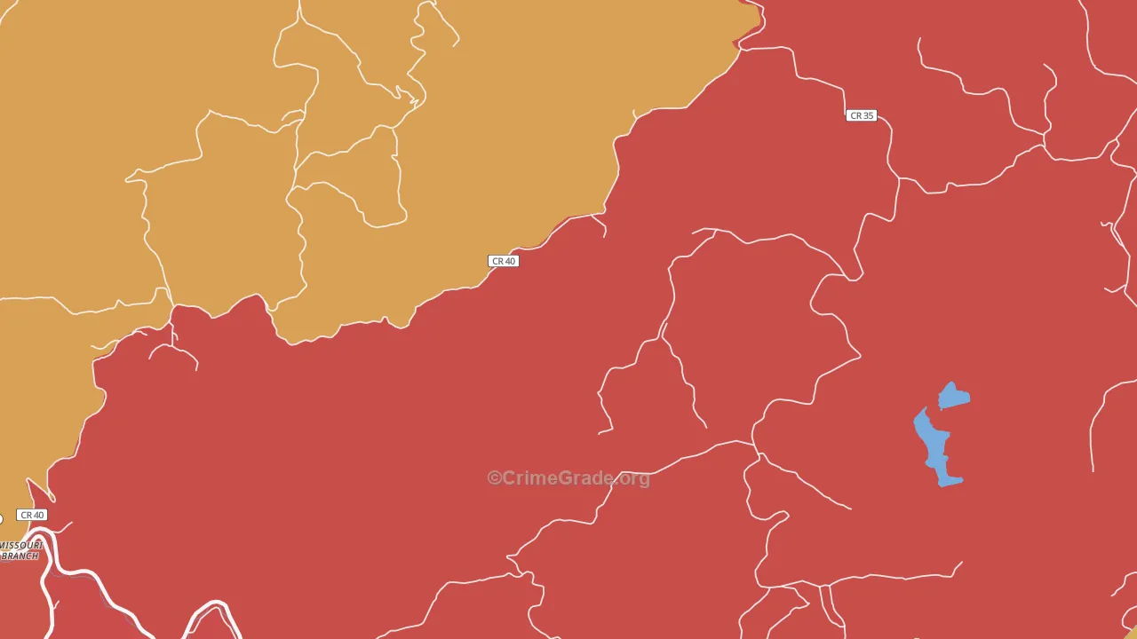 Ferguson, WV Map of Robbery Rates