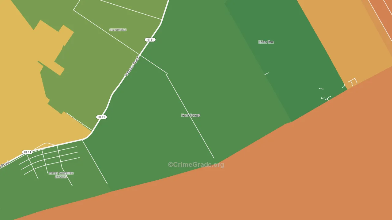 Fern Forest, HI Map of Robbery Rates