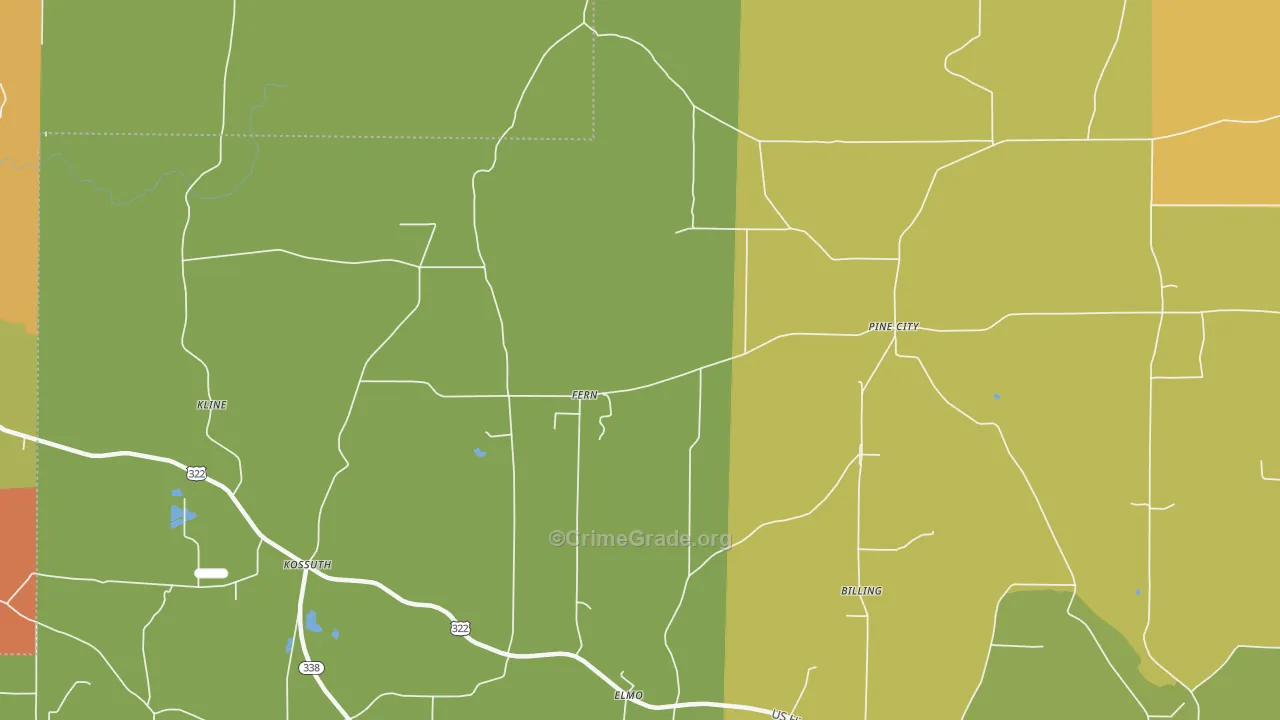 Fern, PA Map of Robbery Rates