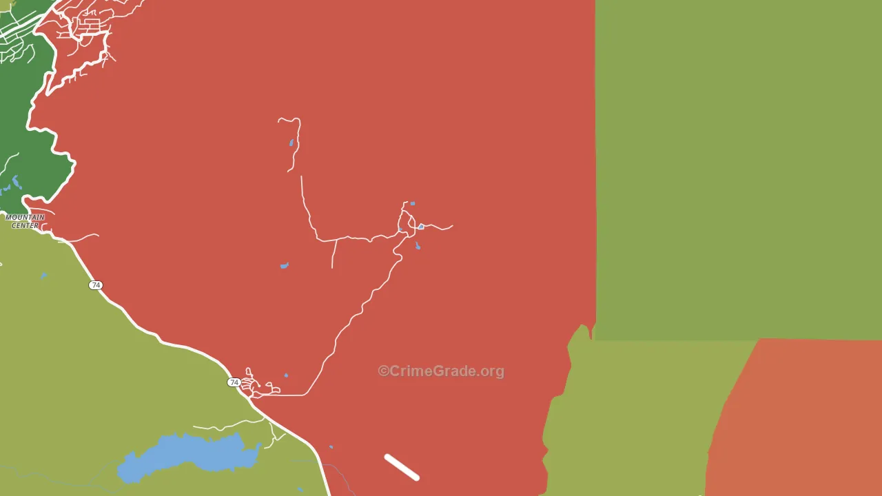 Fern Valley, CA Map of Robbery Rates
