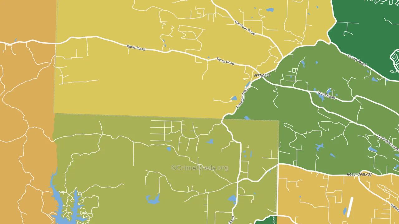 Ferndale, AR Map of Robbery Rates