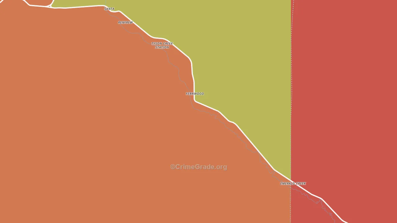 Fernwood, ID Map of Robbery Rates