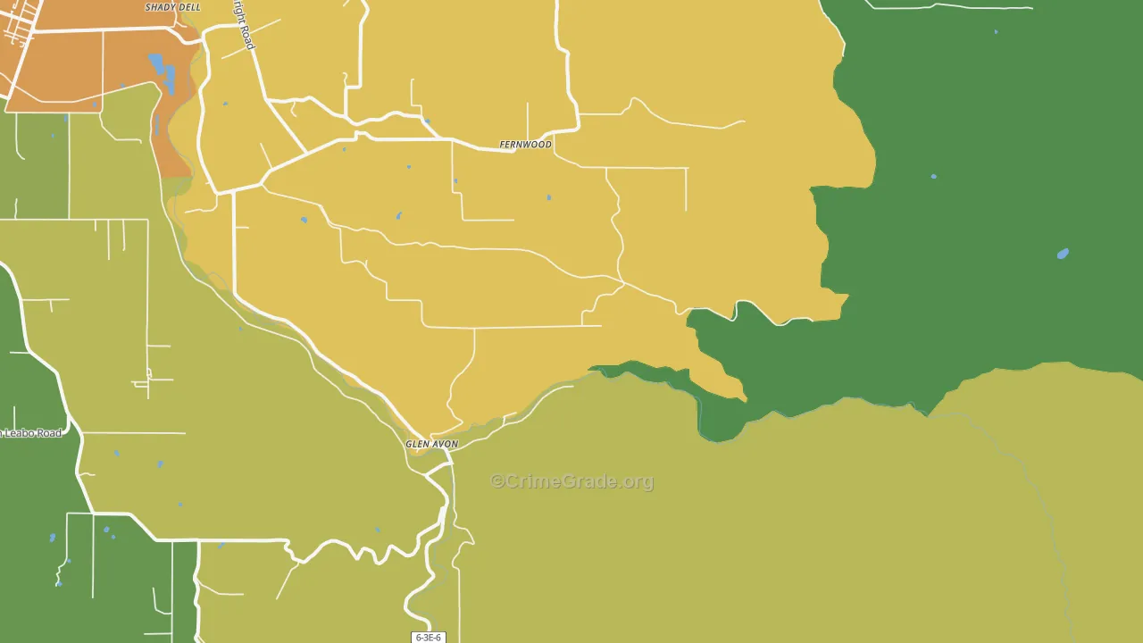 Fernwood, OR Map of Robbery Rates