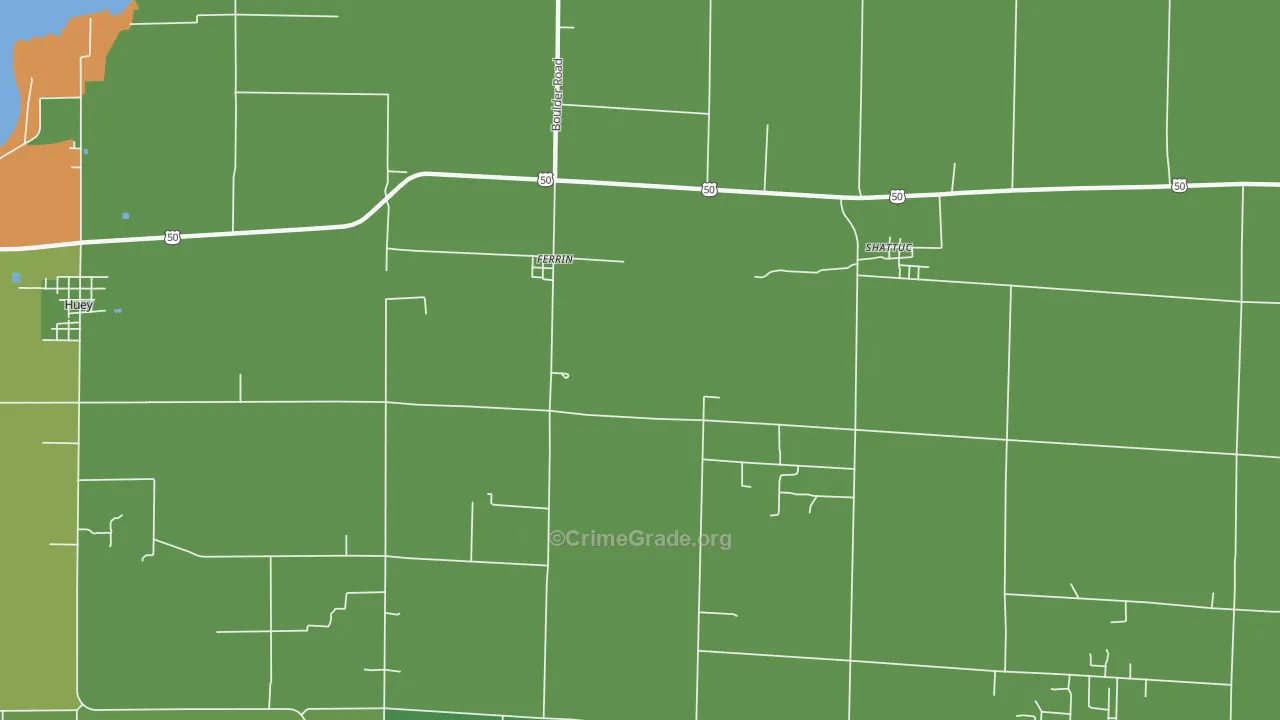 Ferrin, IL Map of Robbery Rates