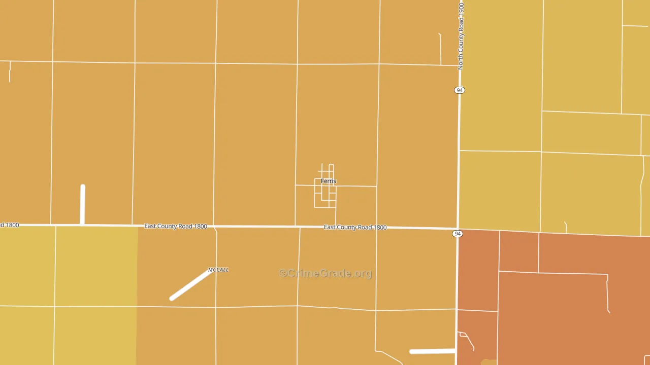 Ferris, IL Map of Robbery Rates