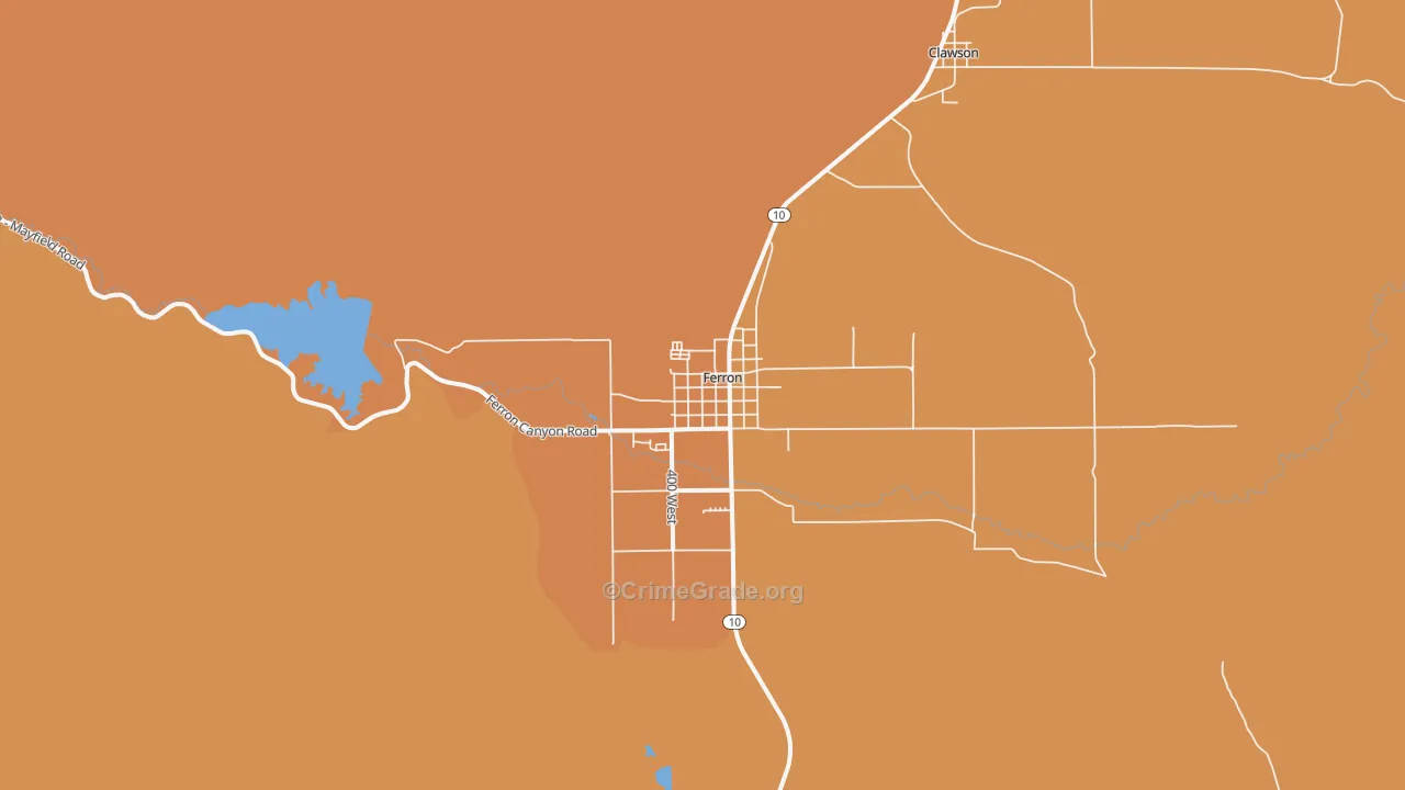 Ferron, UT Map of Robbery Rates