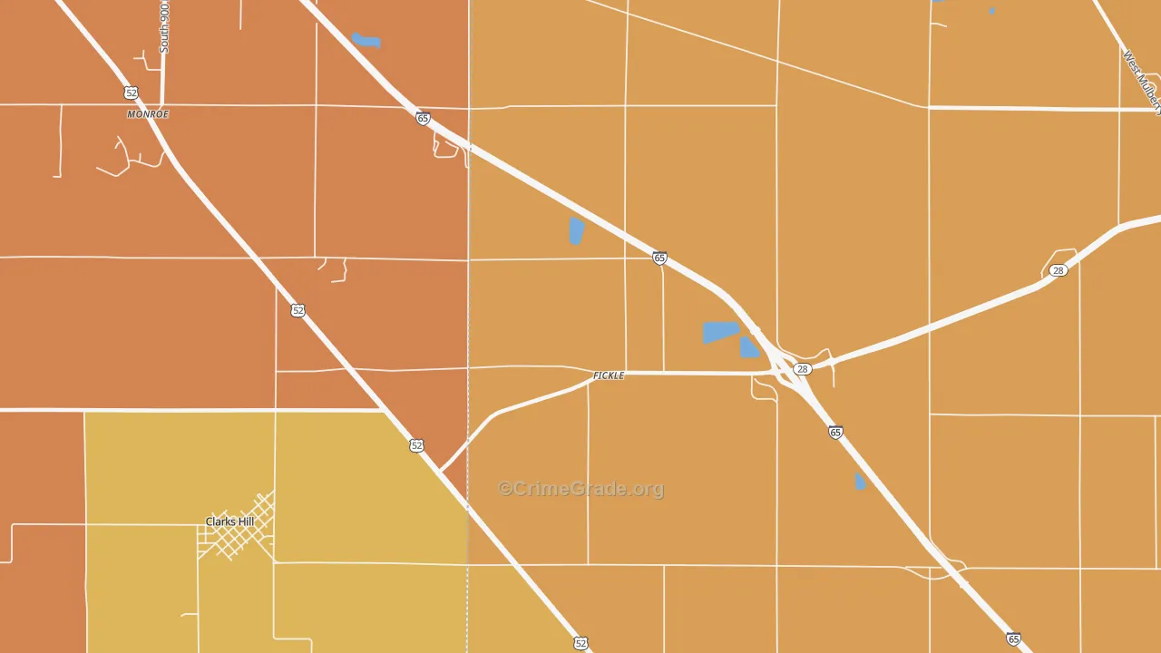 Fickle, IN Map of Robbery Rates