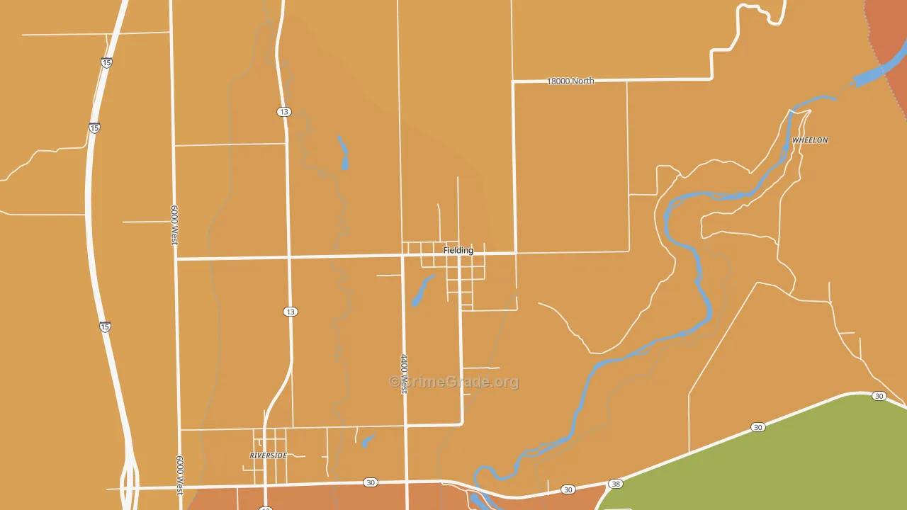 Fielding, UT Map of Robbery Rates
