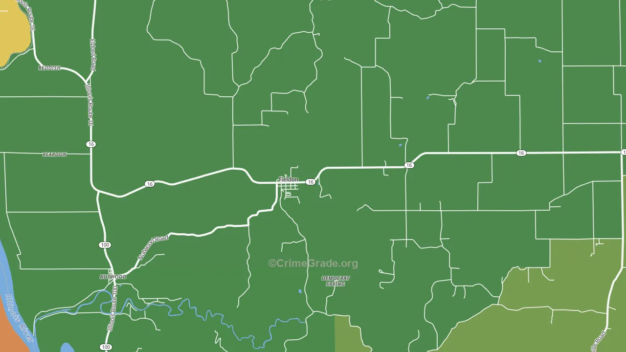 Fieldon, IL Map of Robbery Rates