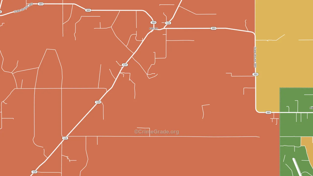 Fields, LA Map of Robbery Rates