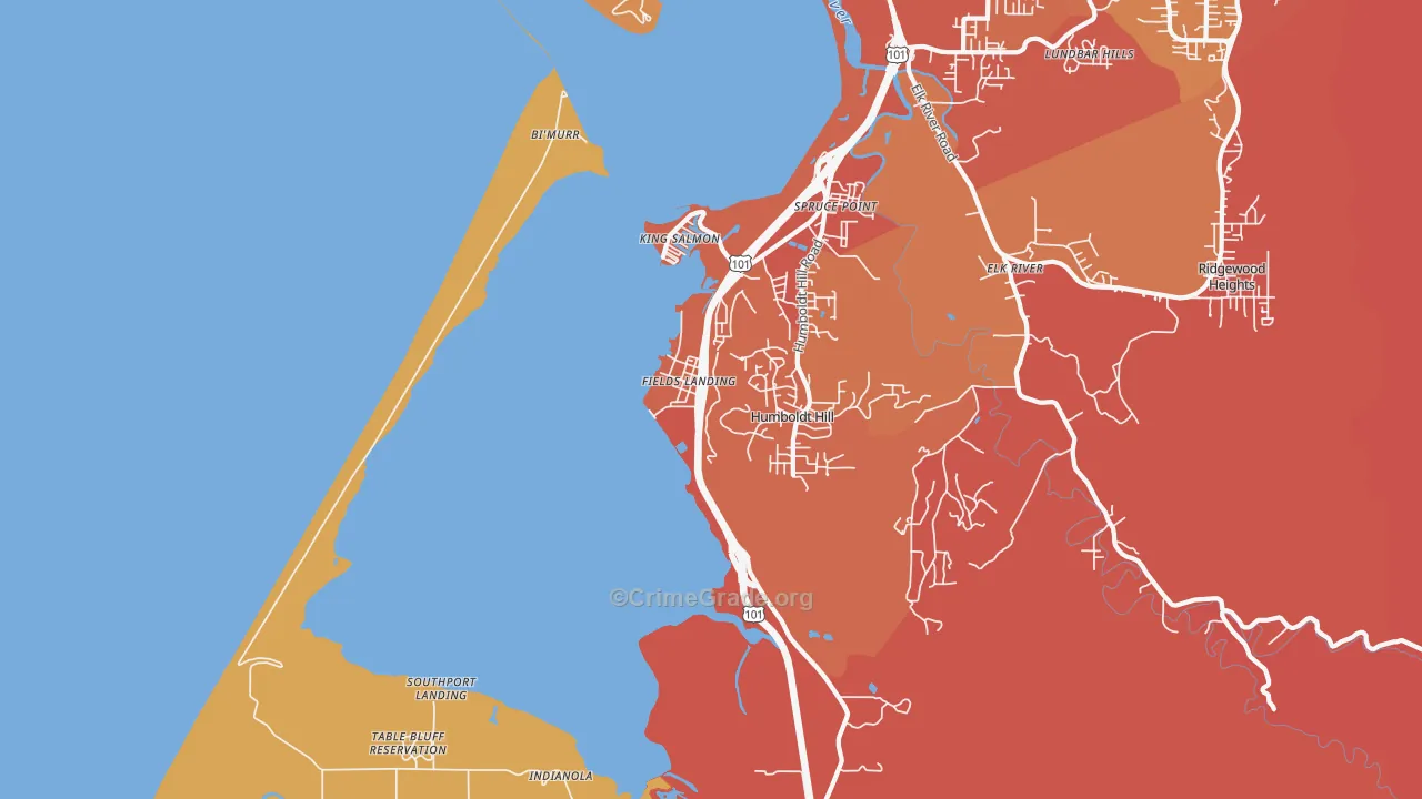 Fields Landing, CA Map of Robbery Rates