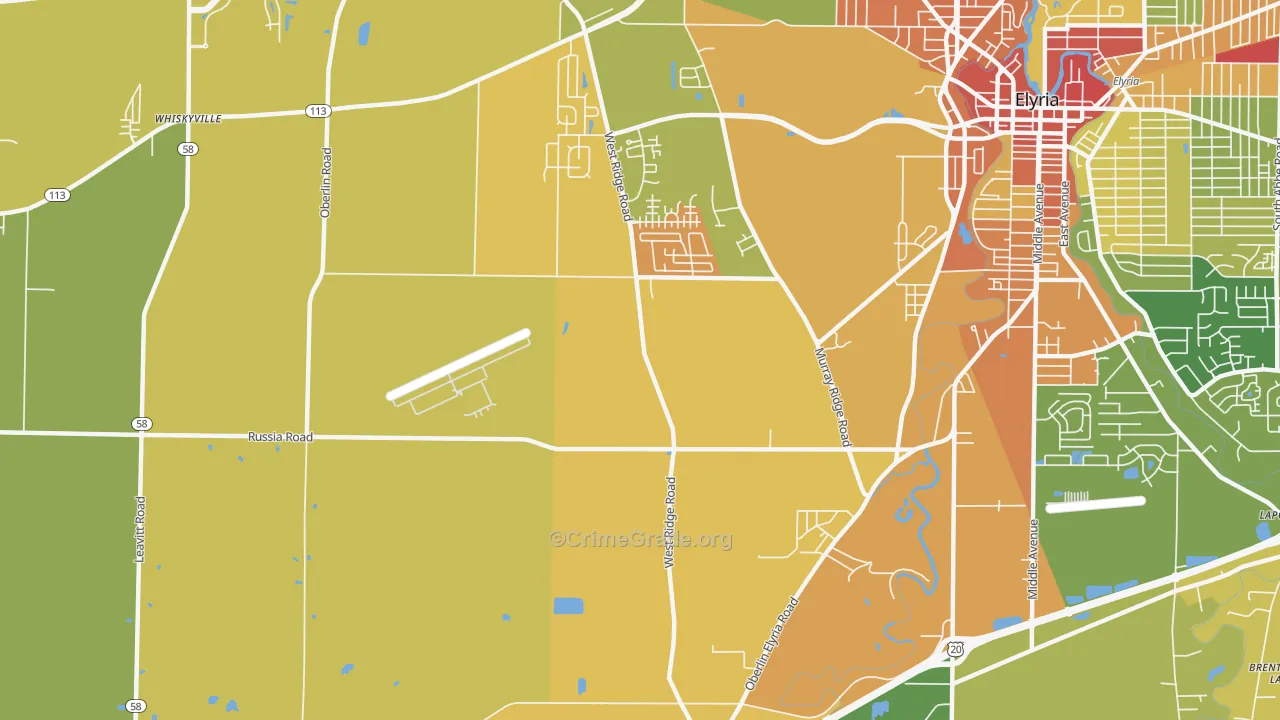 Fields, OH Map of Robbery Rates