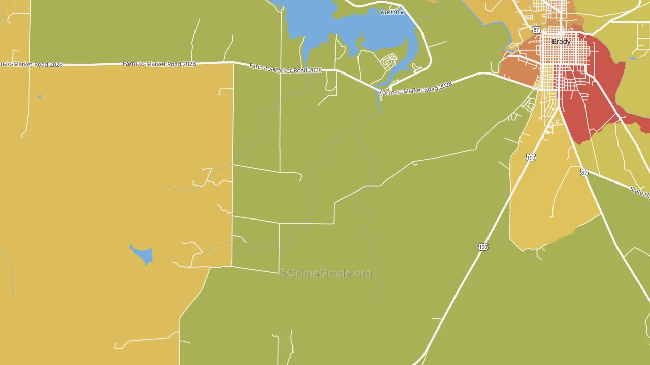 Fife, TX Map of Robbery Rates